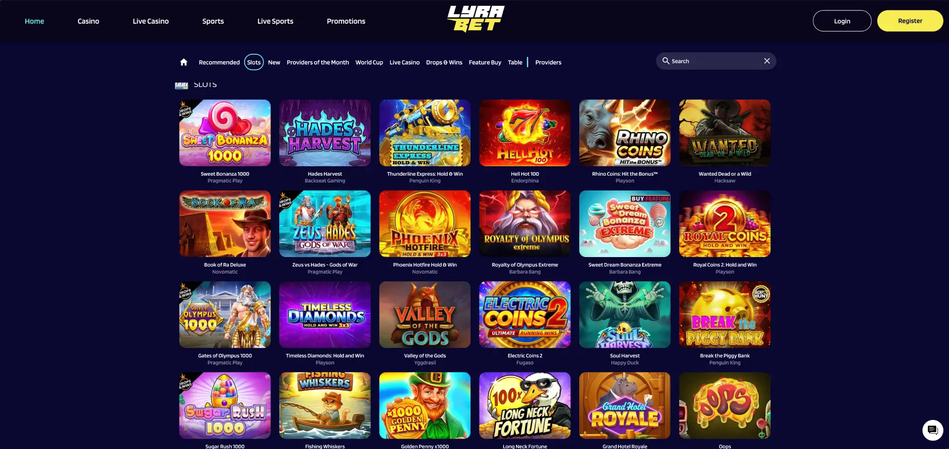 Lyrabet Casino kolikkopelit Suomi